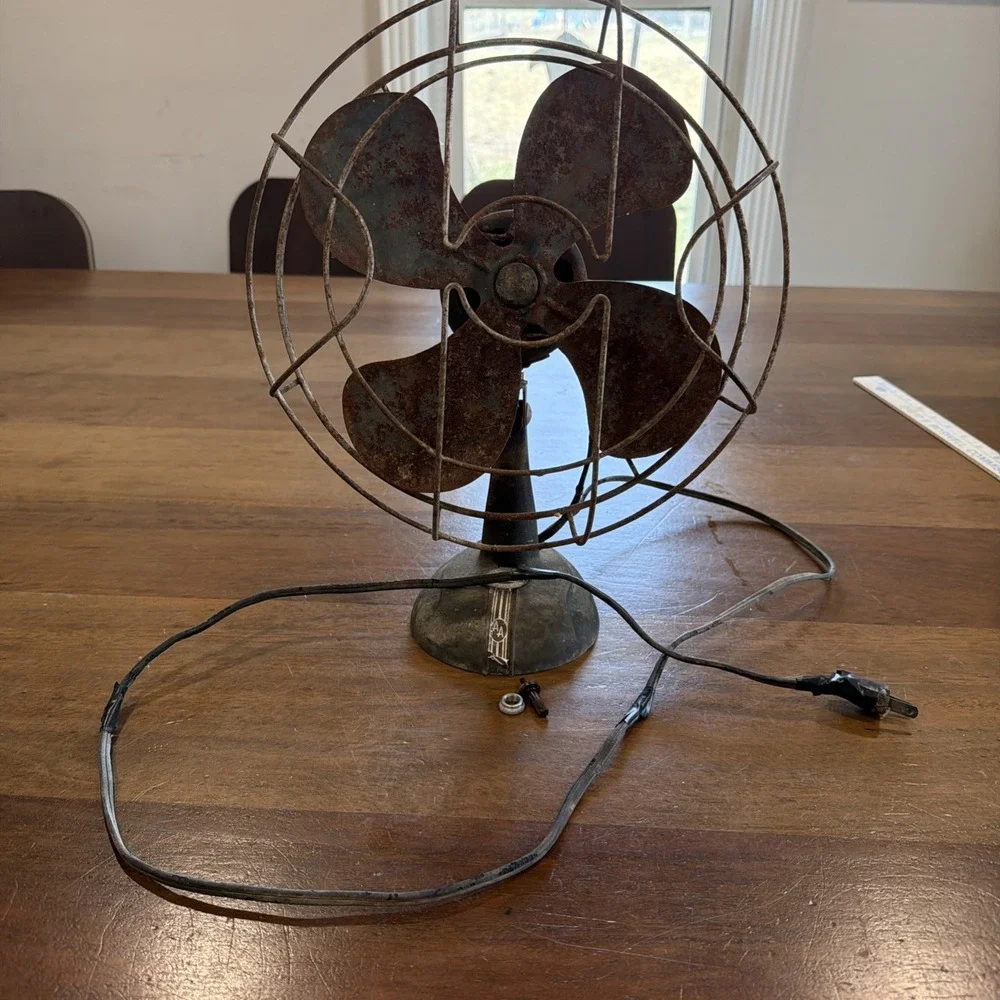 1930s 40s E.A. Smith Arctic Aire Fan Art Deco Green For Parts Read Description